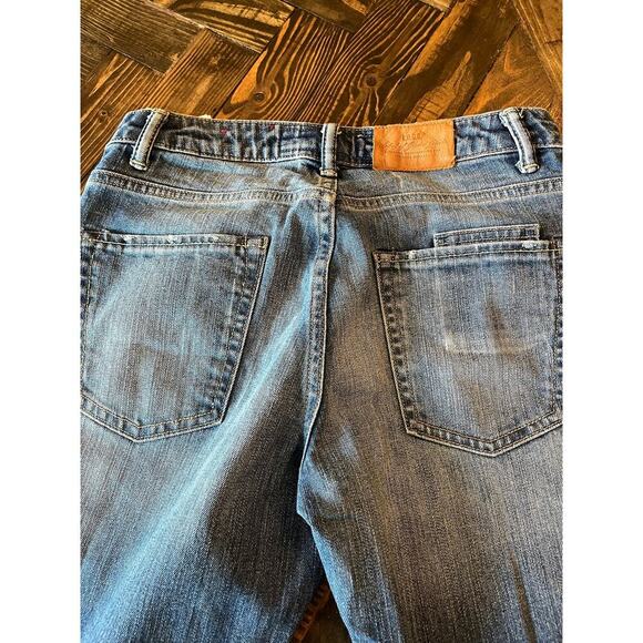 H&M L.O.G.G. Jeans Women 27 Patchwork Embroidered Artsy Funky Art to Wear Comfy - Picture 15 of 15